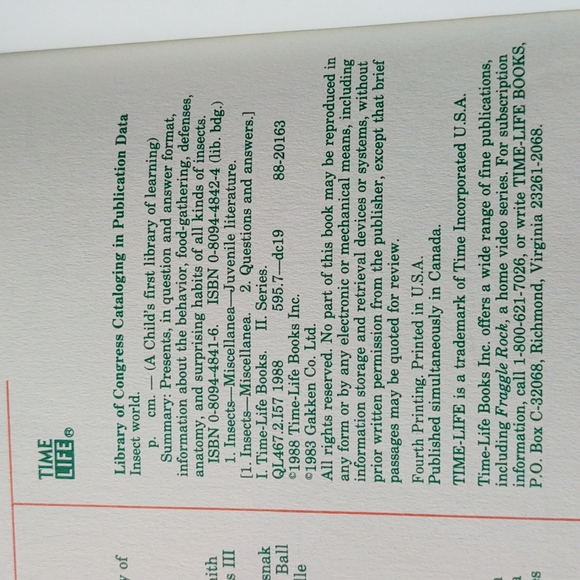 Time-Life A Child's First Library of Learning - Insect World Book - 1988 - Picture 12 of 12